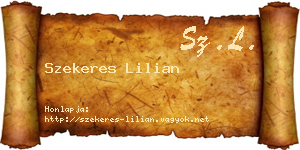 Szekeres Lilian névjegykártya