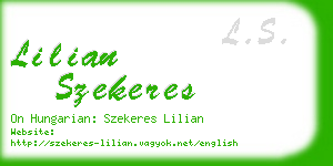 lilian szekeres business card